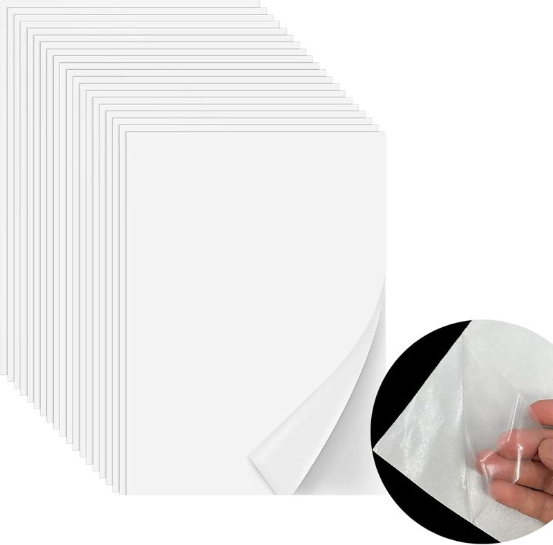 Iffitya Iron On Adhesive Sheets 20PCS, Heavy Weight Double-Sided Heat Melt Fabric Glue Sheet, A4 Size Fusible Adhesive Sheets, Press-on Patch Iron On Tape, Fusible Interfacing for Sewing, Heat and Bond - Image 1